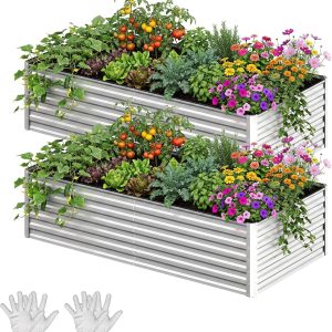 YITAHOME Galvanized Raised Garden Beds