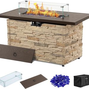 43-Inch Stone Fire Pit Table