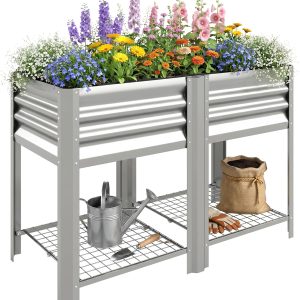 Outsunny Elevated Galvanized Garden Bed