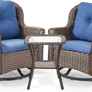 Patio Swivel Chair Set