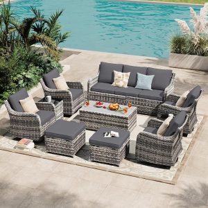 10-Piece Wicker Patio Furniture Set