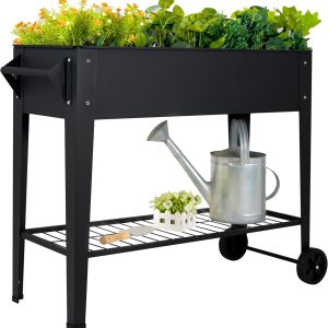 Elevated Steel Garden Bed With Wheels