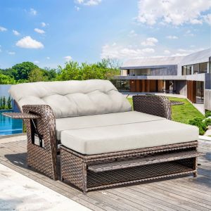 Bellefurn Rattan Patio Daybed Recliner