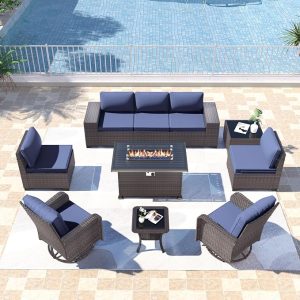 10-Piece Patio Furniture Fire Pit Set